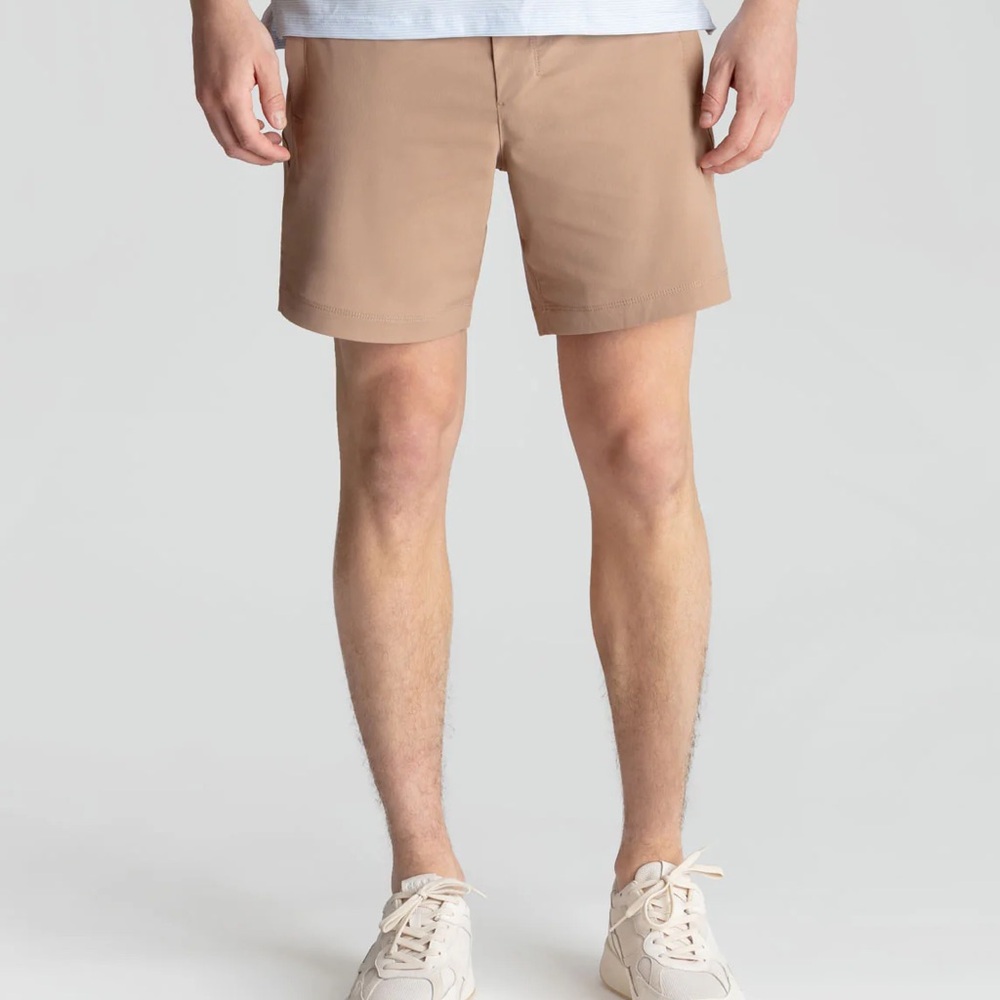 NWOT Birddogs Tan Athletic Shorts with Blue Accent